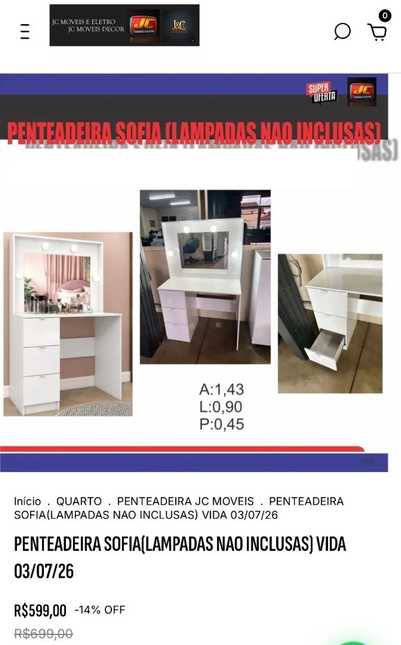 PENTEADEIRA SOFIA BRANCA 