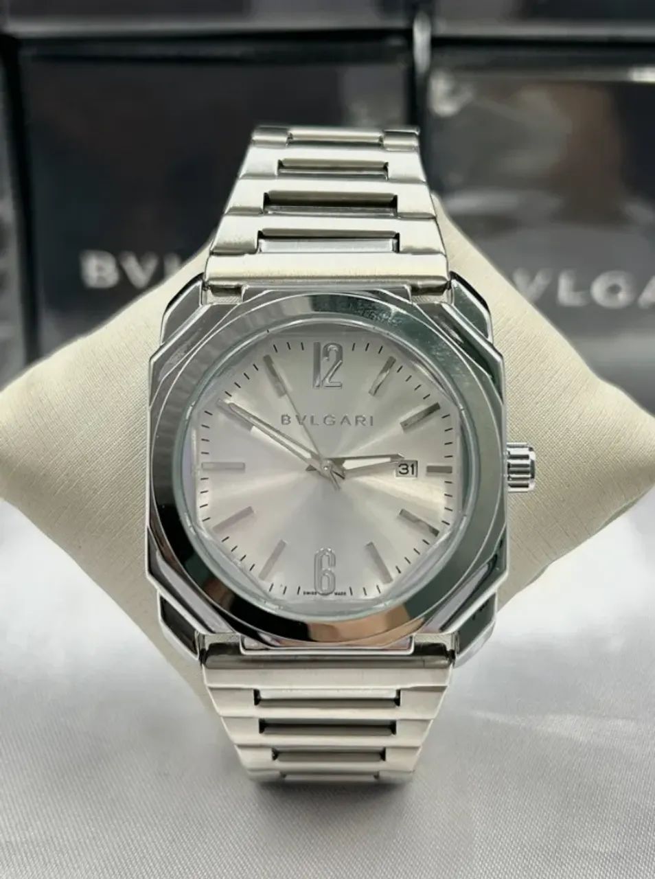 Relógio Bvlgari Octo Finíssimo Prata - Fundo de Vidro | Resistente à Água | Com Caixa - Foto 2