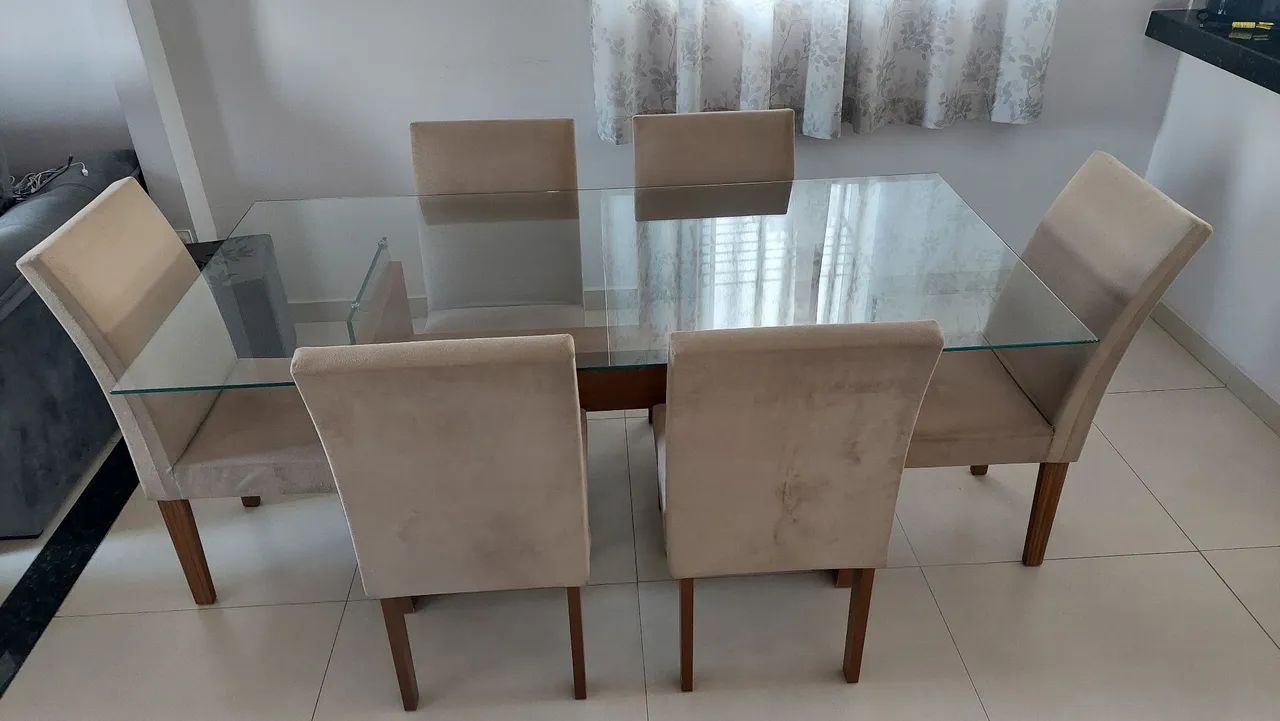 Mesa de vidro 6 cadeiras - Foto 2