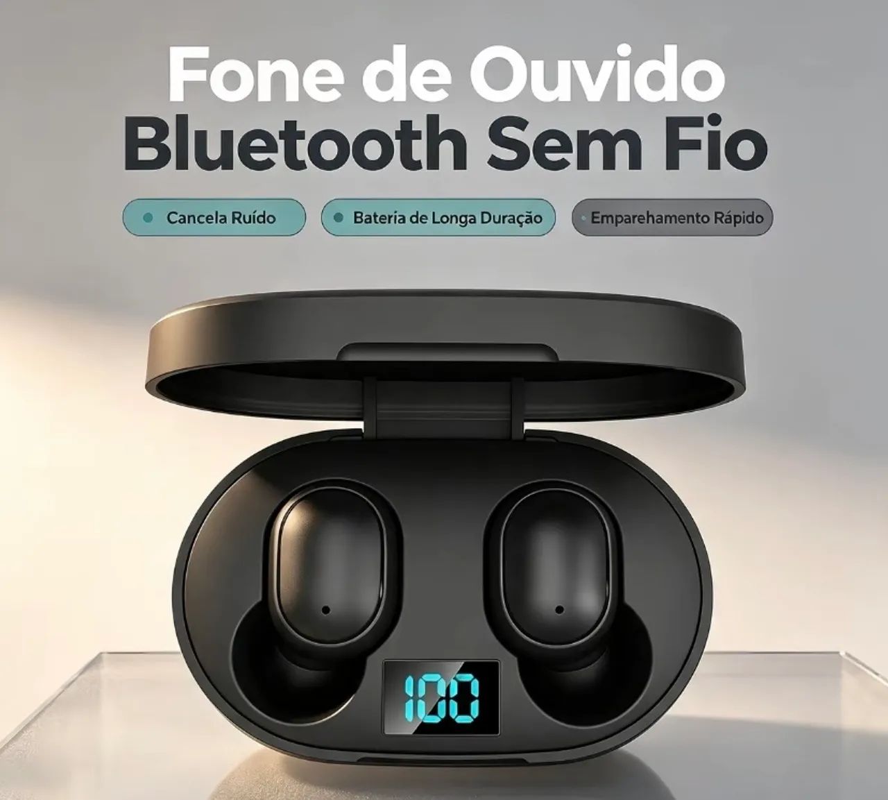 Fone Bluetooth 5.3 com tela digital  - Foto 4