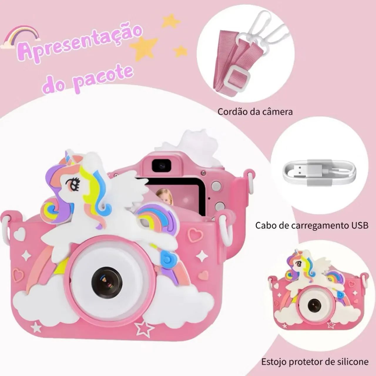 Mini câmera infantil unicórnio  - Foto 3