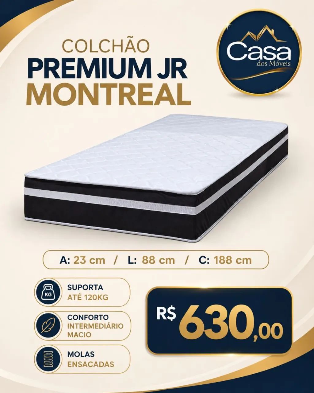 Colchão Premium Solteiro Molas