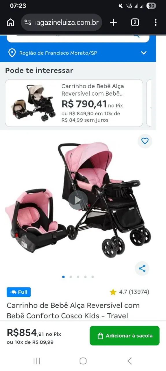 Carrinho de bebê e bebe conforto