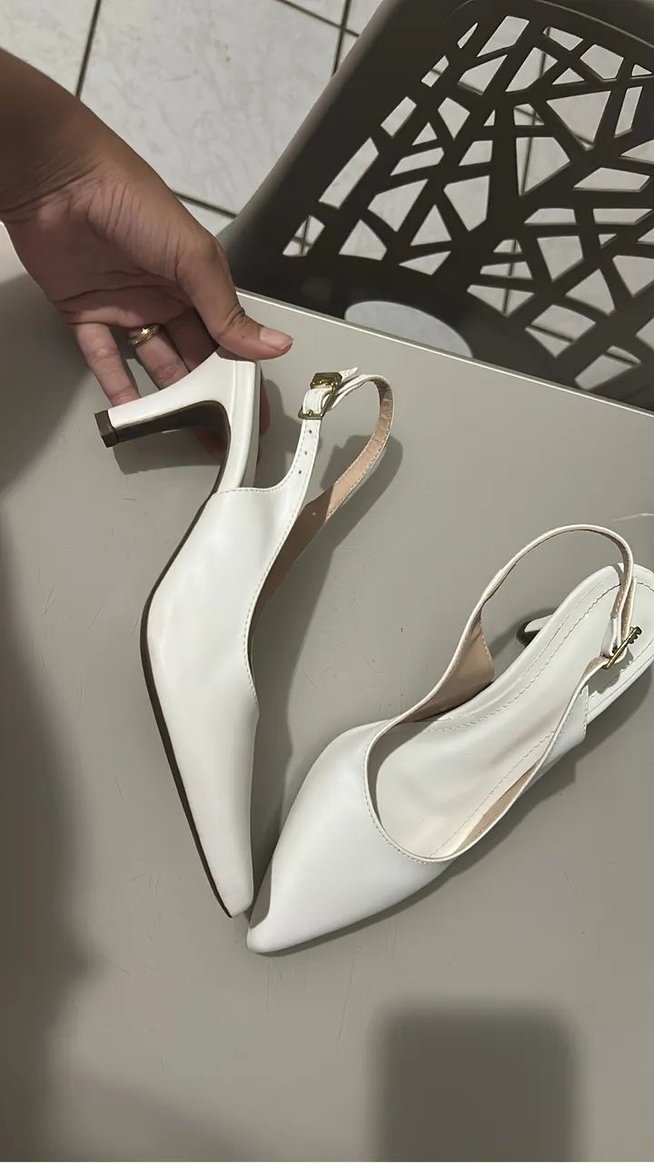 Sapato scarpin n35 branco  - Foto 2