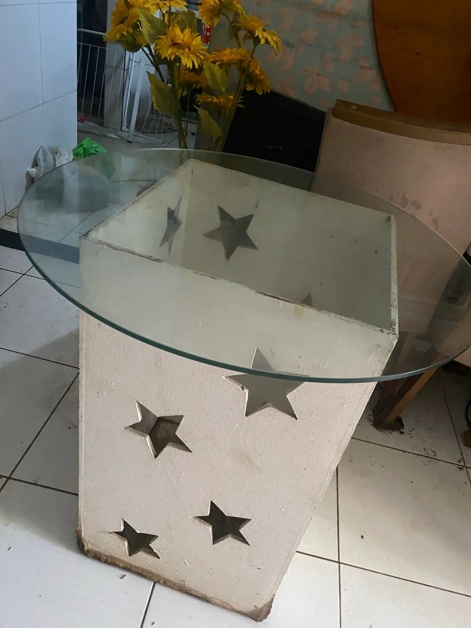 MESA DE CENTRO COM VIDRO + CAIXA DECORATIVA ILUMINADA - Foto 3