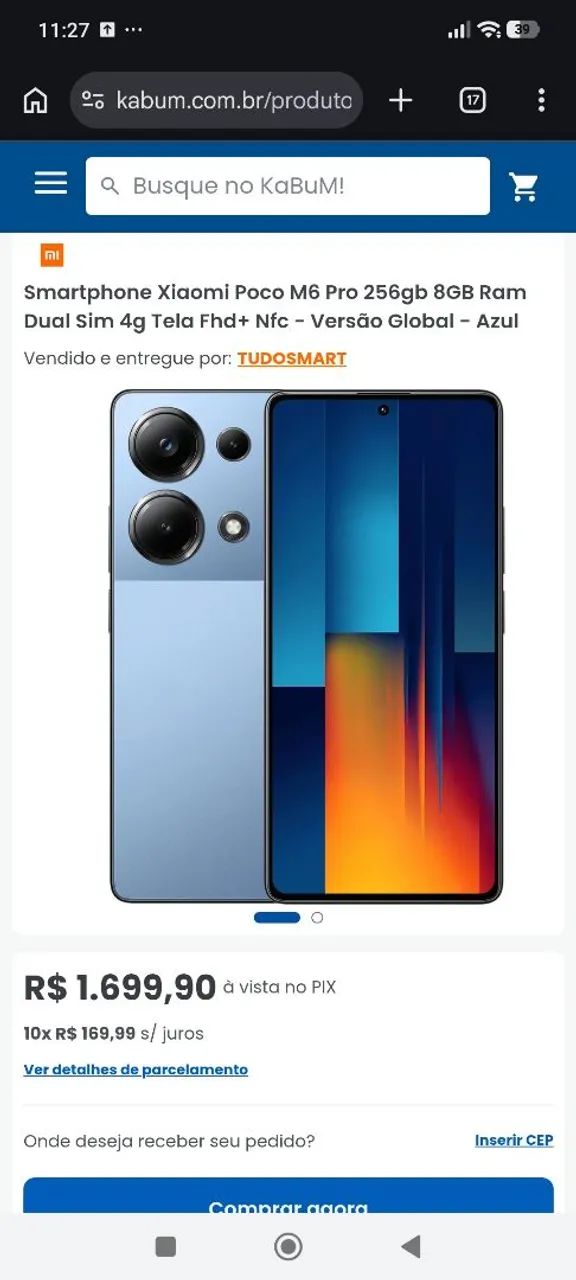 Celular Poco m6 pro 256 gb 8 de RAM 