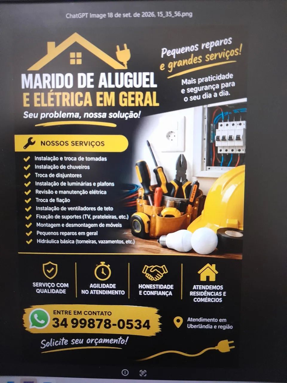 Eletricista e Marido de Aluguel- Atendimento Rápido 