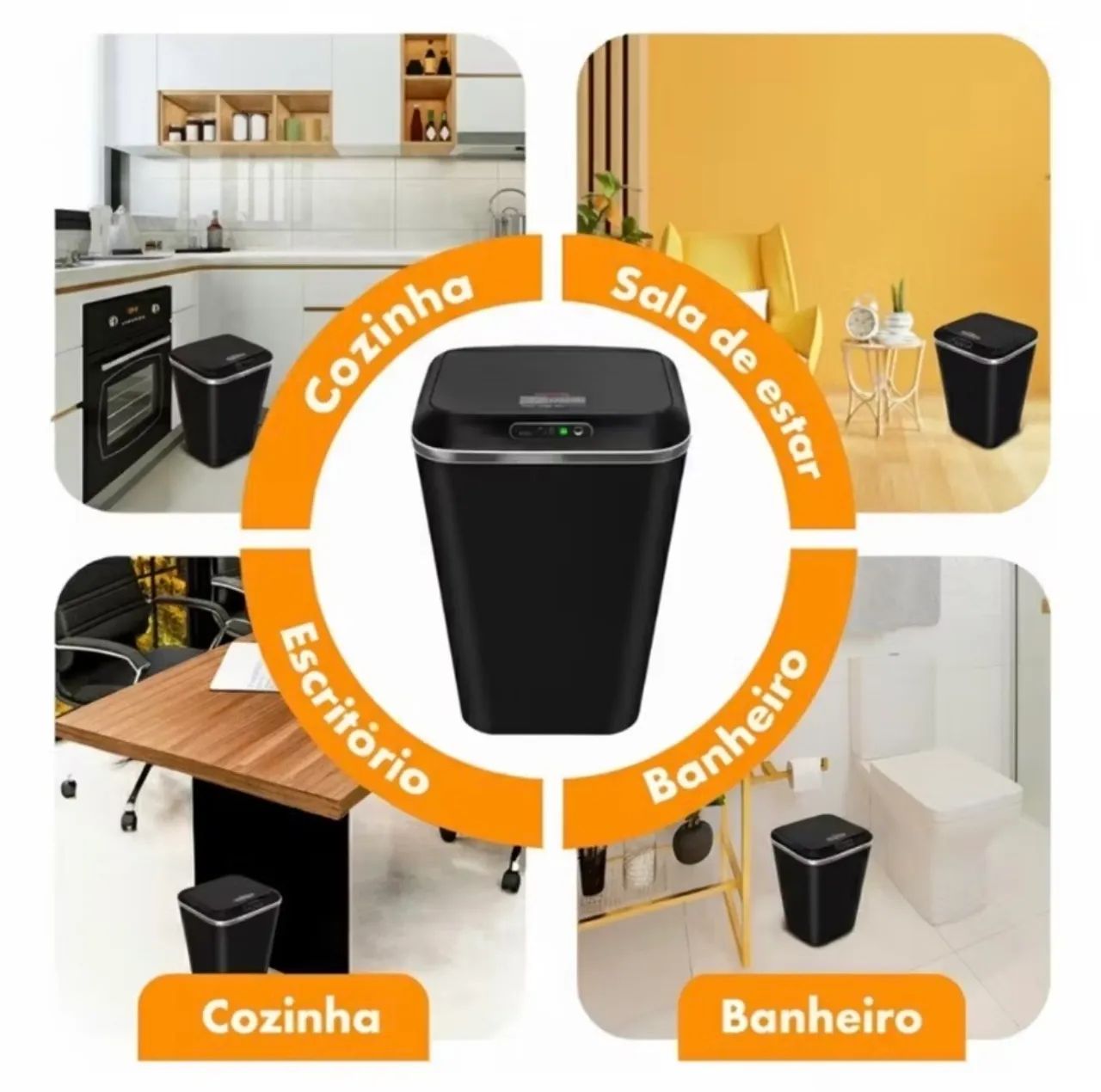 Lixeira Inteligente com Sensor Automático 16L Cor P - Foto 5