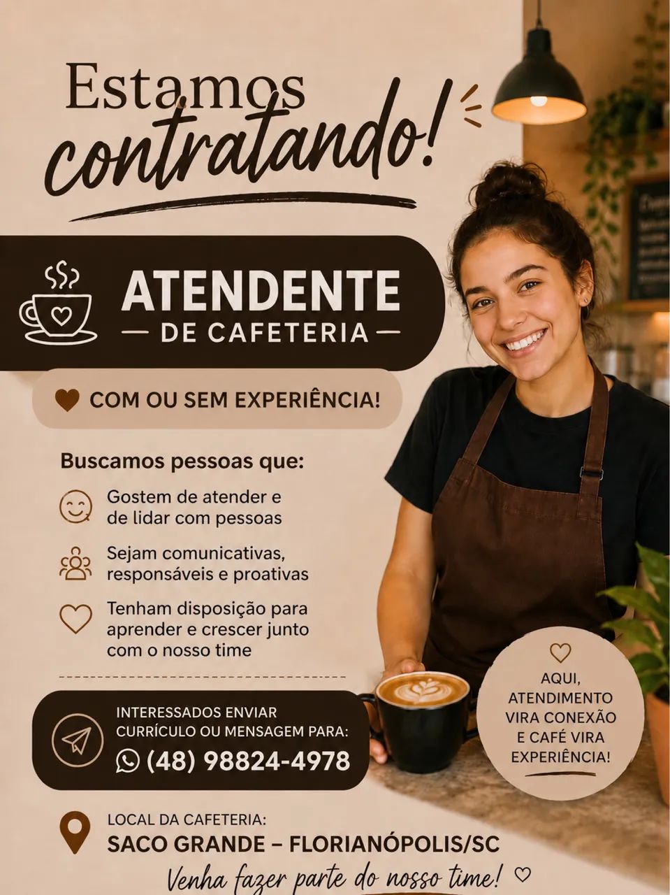 Estamos contatando com ou sem experiência 