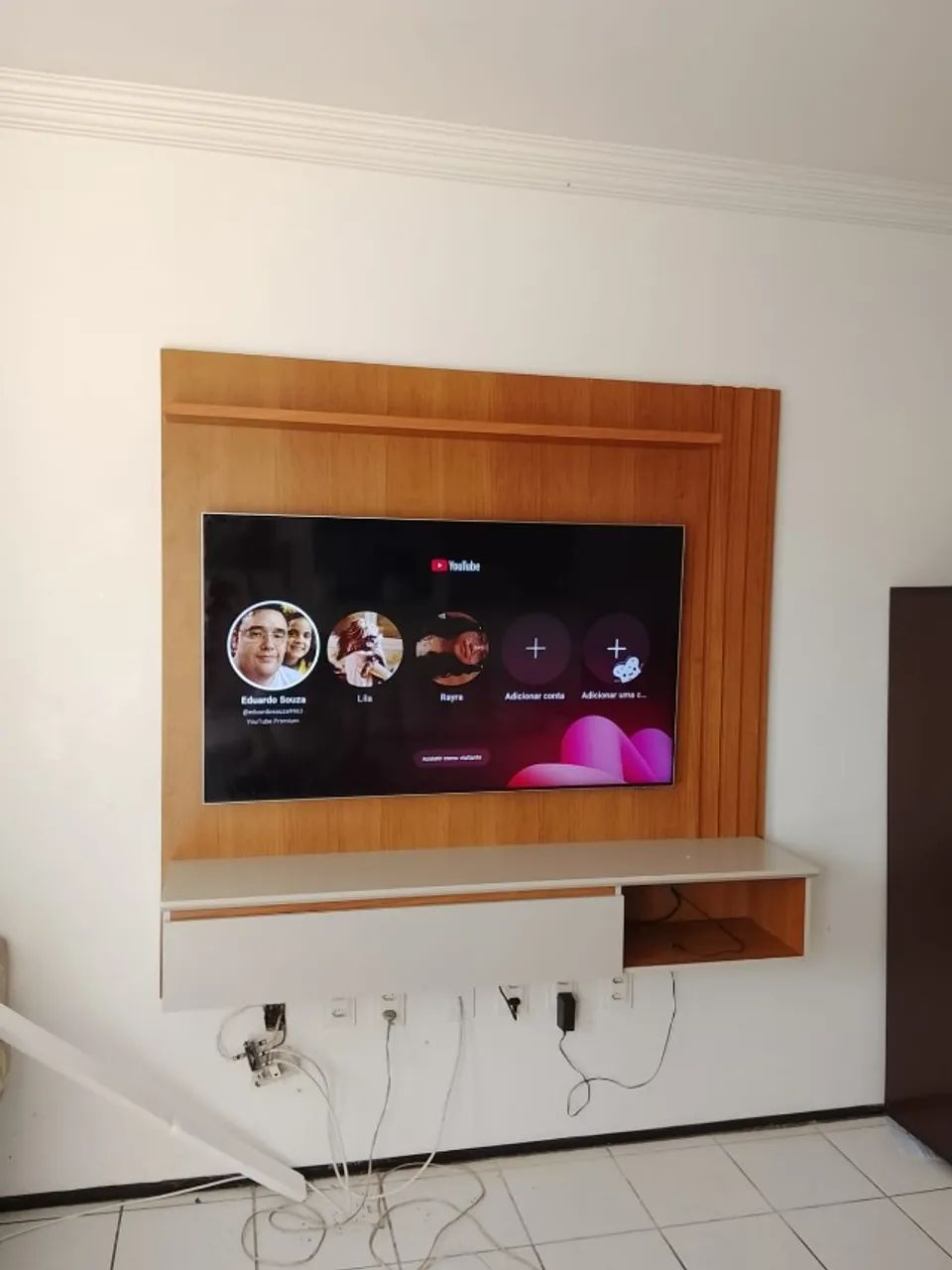 Painel para TV até 60 Polegadas Panama Plus em MDF 1 Porta Off White Condição Especial