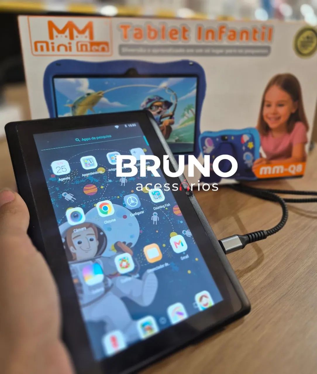 Tablet Infantil Educativo Com Capa Protetora Antimicrobianos e Alça - Foto 3