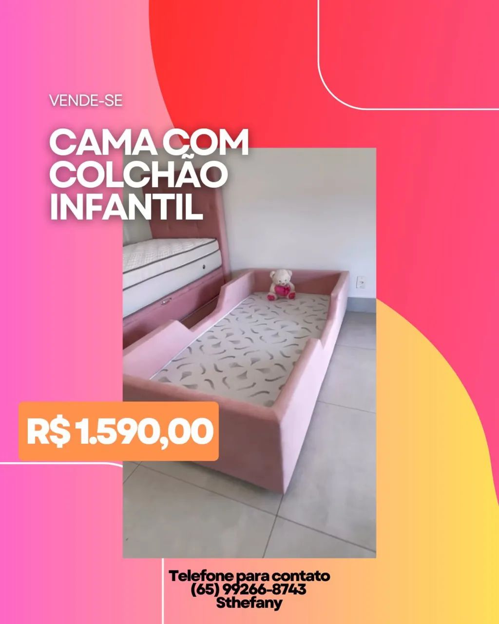 Cama infantil com colchão 