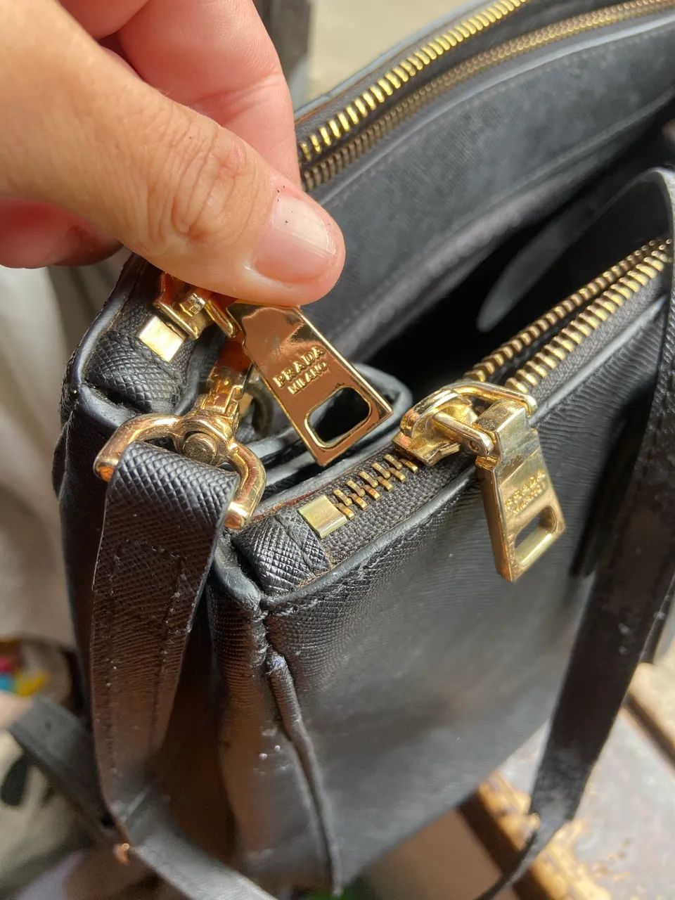bolsa  preta prada Saffiano  - Foto 5