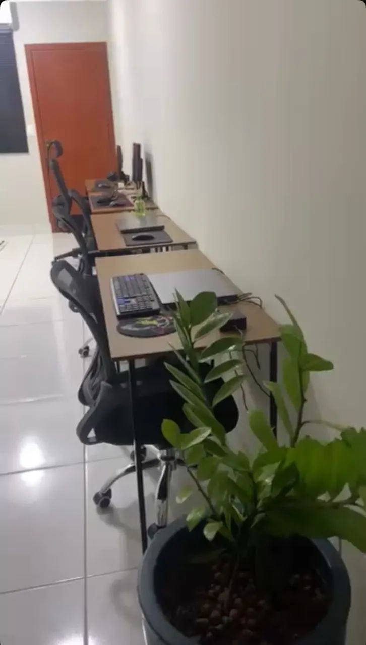 Industrial-style office desk