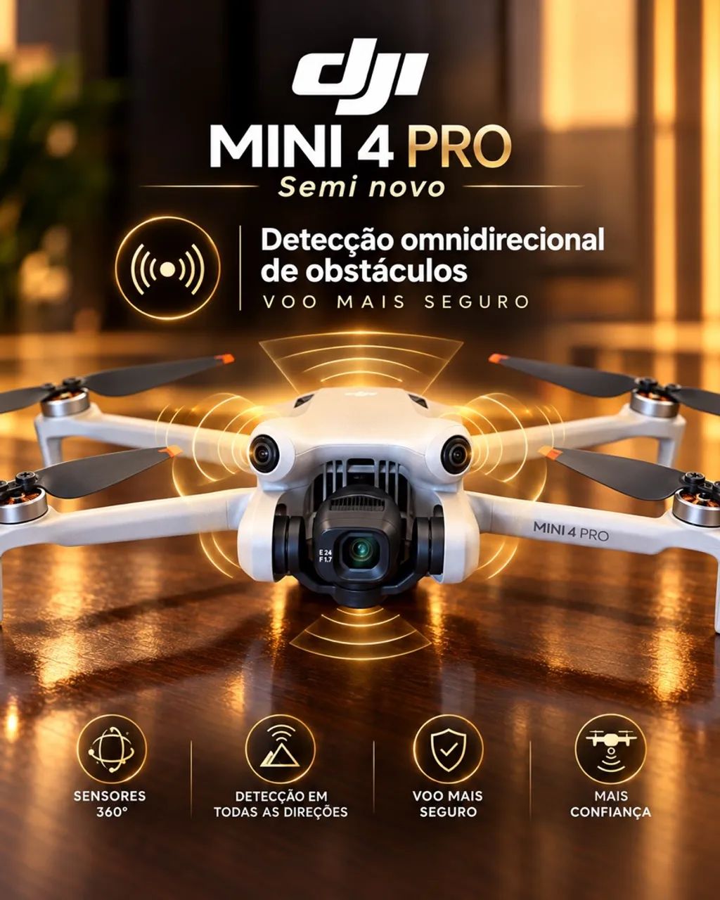 Drone DJI Mini 4 Pro 4K - Controle RC 2 com Tela + 2 Baterias Extras, Hub e Bolsa - Foto 3