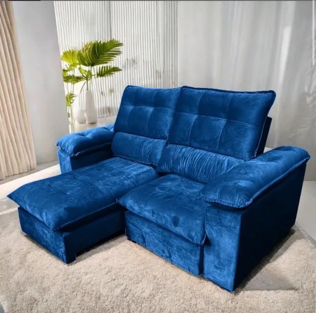 Sofá Retrátil Reclinável Orion 2,10 Azul
