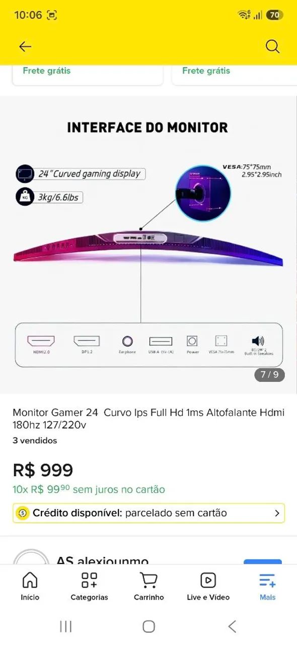Monitor Gamer 24 curvo Ips - Foto 5