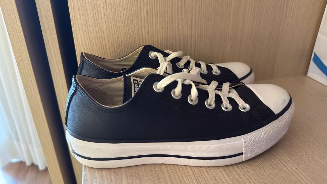 tênis converse all star plataforma couro  - Foto 5