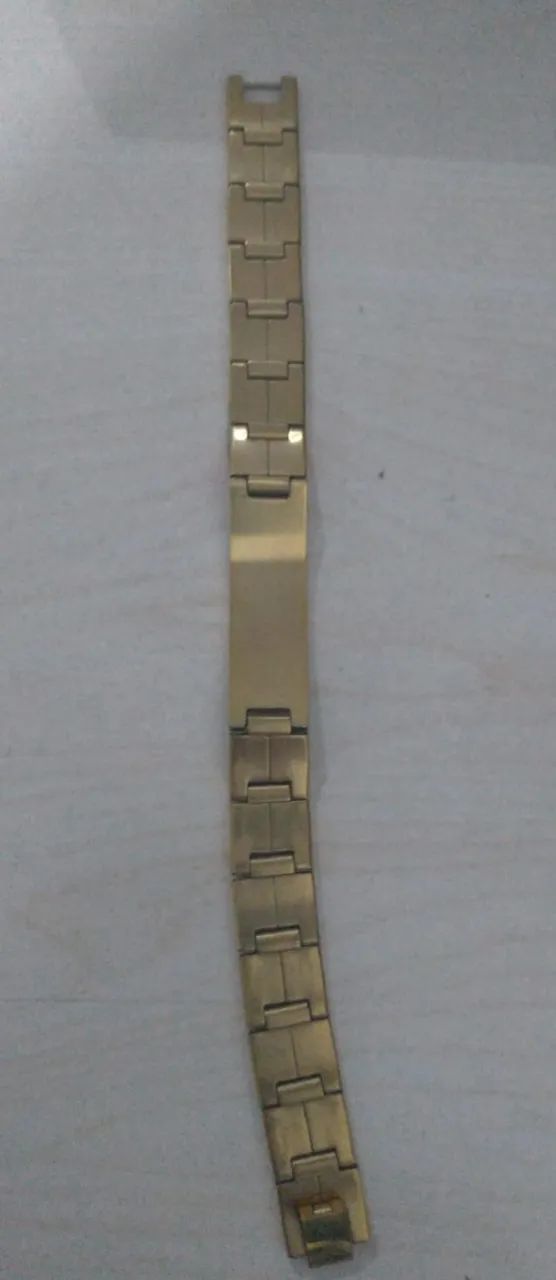 Pulseira Masculina em Aço Dourado - Foto 2