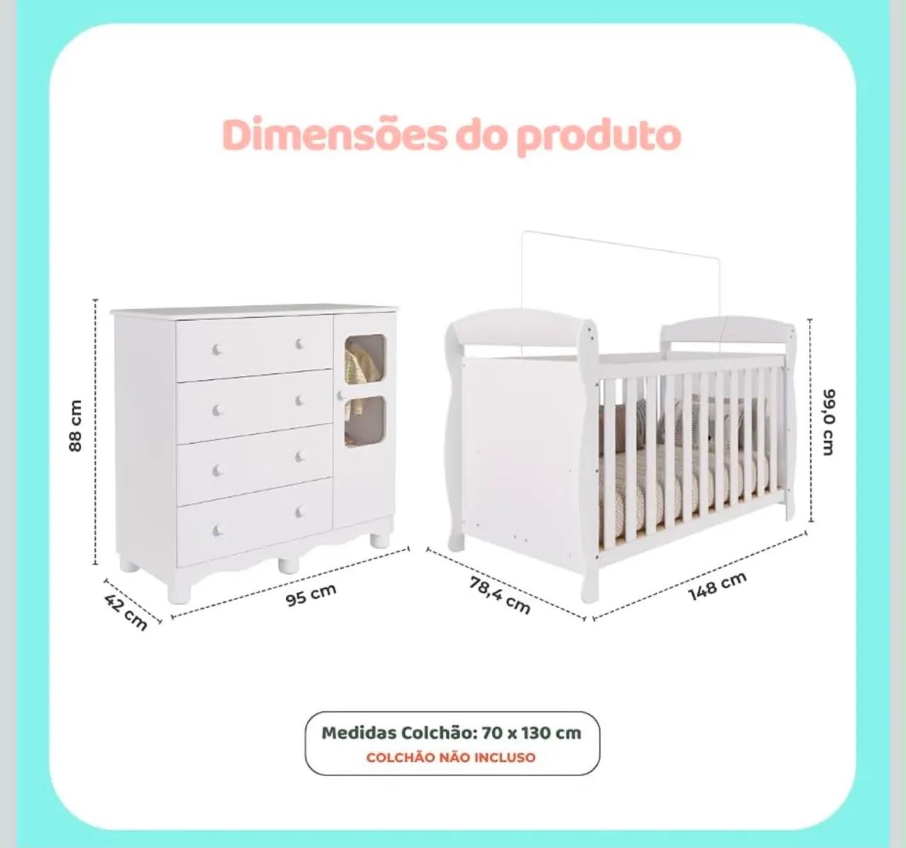 Berço e cômoda  - Foto 2