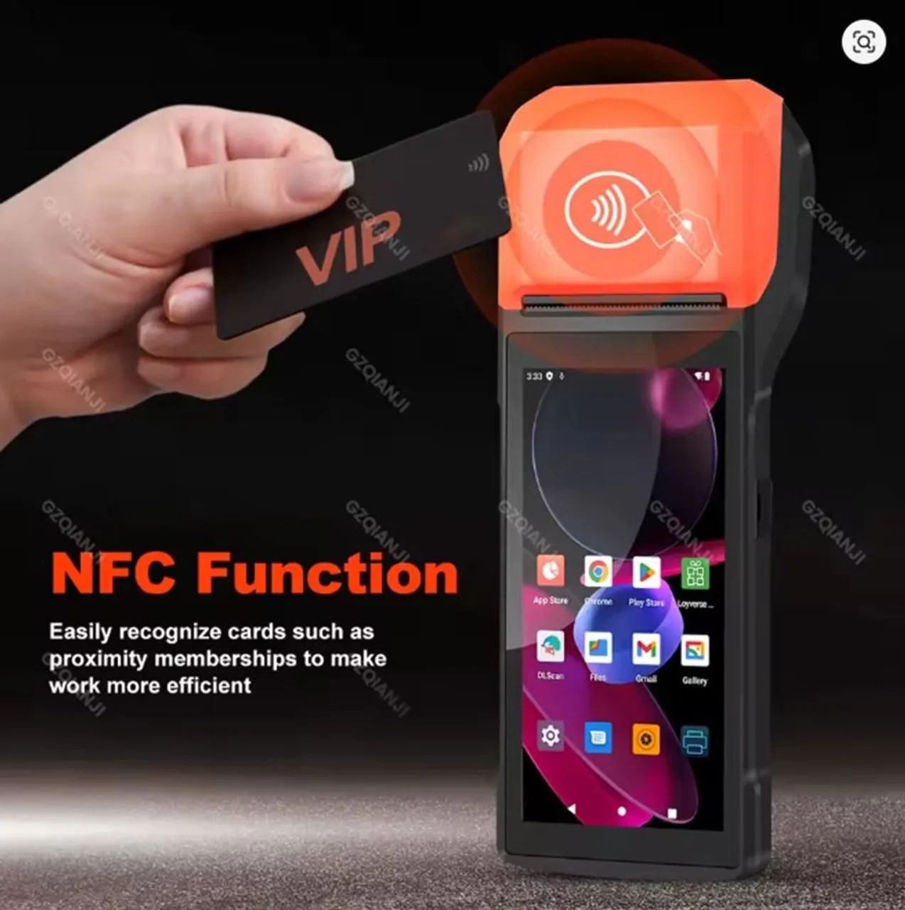 Impressora portátil sem fio POS 1D 2D scanner leitor NFC Impressora térmica - Foto 4