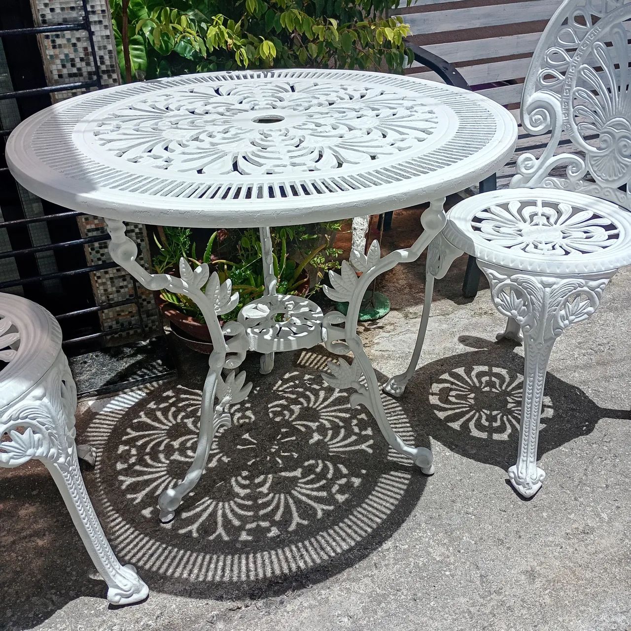 Mesa e cadeiras jardim alumínio  - Foto 2