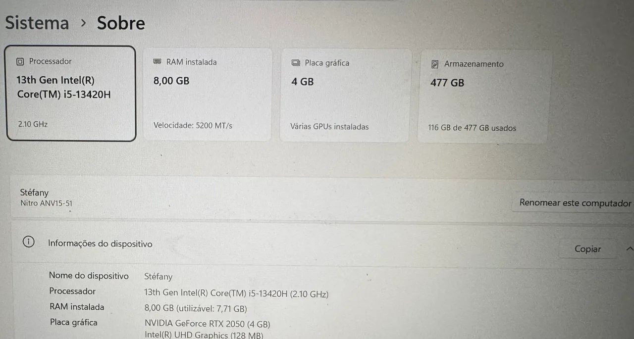 Notebook Acer Nitro