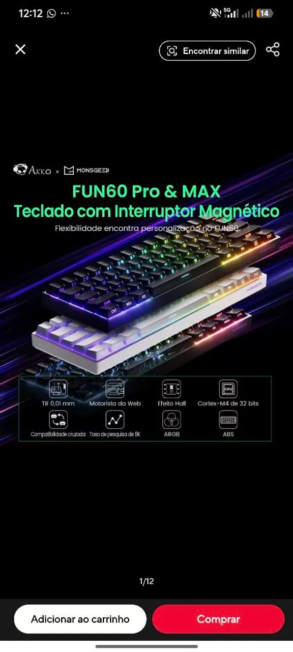 TECLADO MAGNETICO AKKO FUN60 PRO 8K GAMER