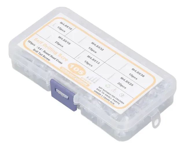 Parafuso de Batida para Perfuração - Cabeça Redonda - Kit com 60 Peças - Foto 2