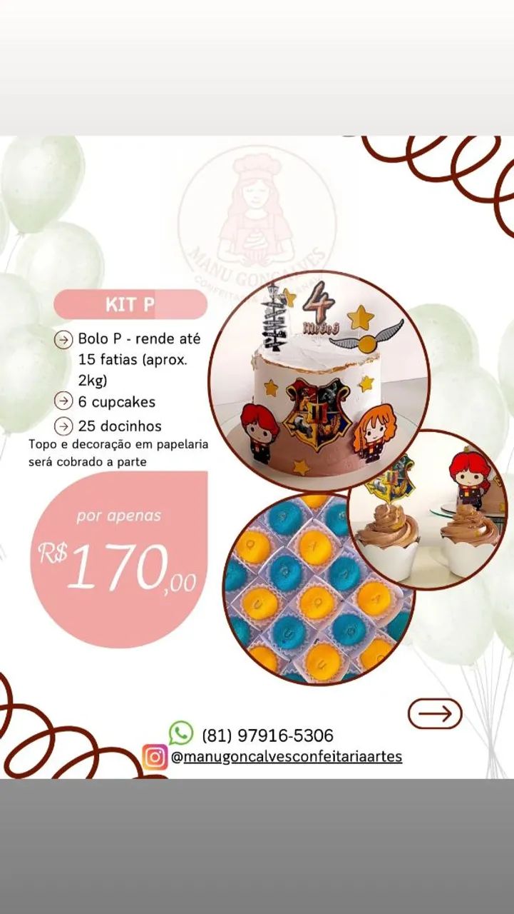 Bolos em chantininho - kits - Foto 2