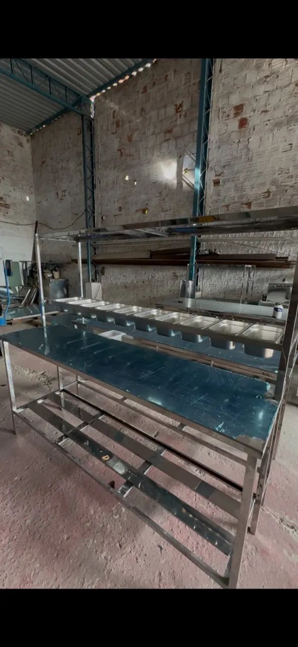 Mesa aço inox codimentadora dupla - Foto 2