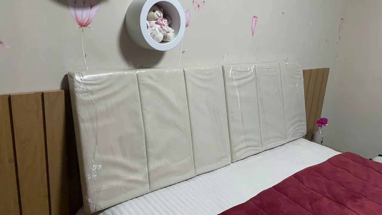 Cabeceira bege de cama  - Foto 2