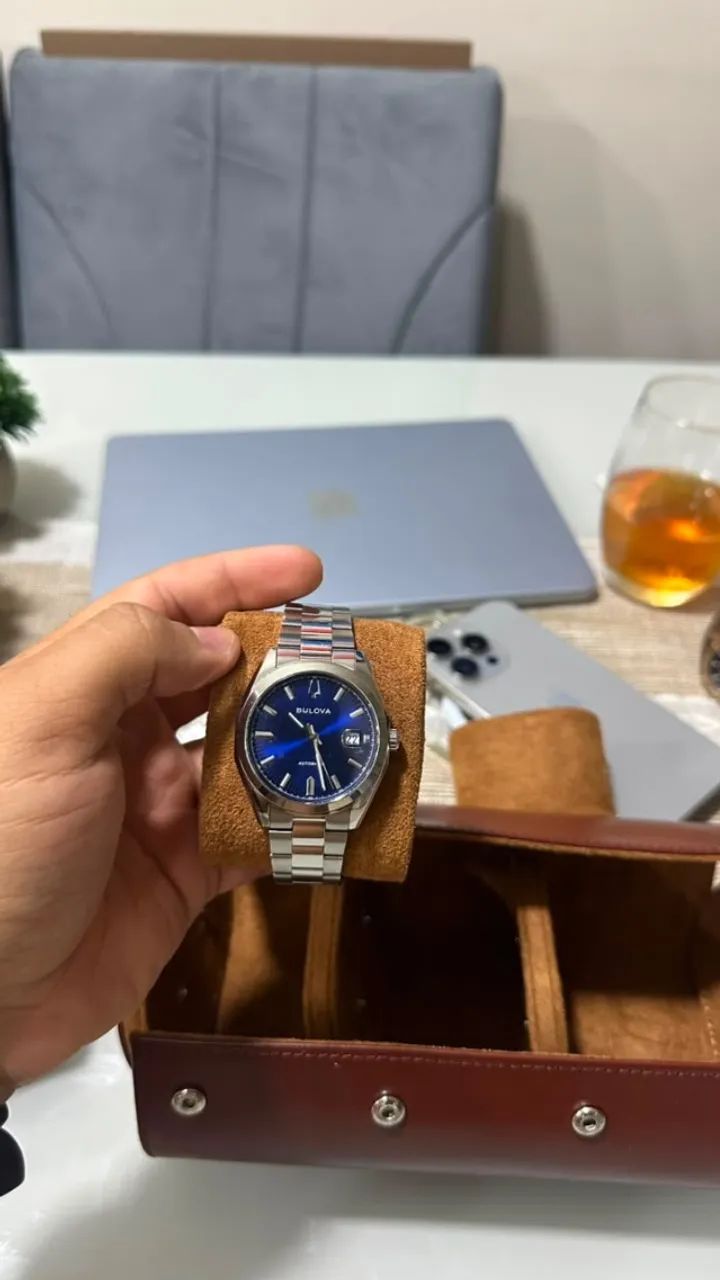 relógio bulova azul automatic modelo: 96B436 - Foto 2