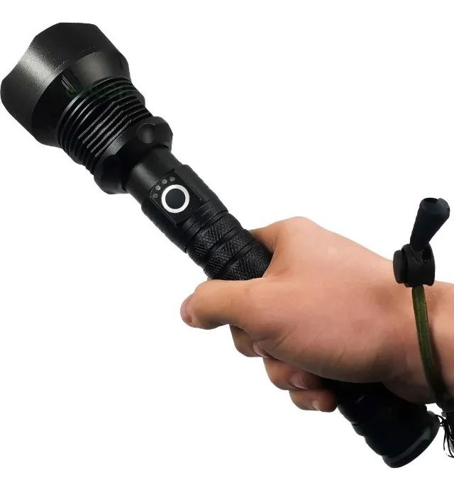 Lanterna P90 Flashlight Led Recarregável quatro leds duas baterias - Foto 2