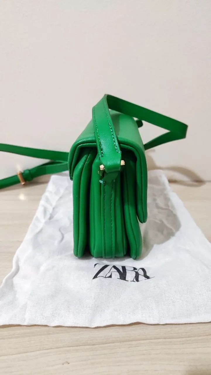 Bolsa Zara verde pequena transversal  - Foto 2