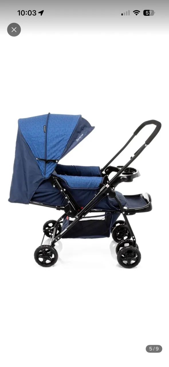 Carrinho de bebe cosco reverse azul - Foto 4