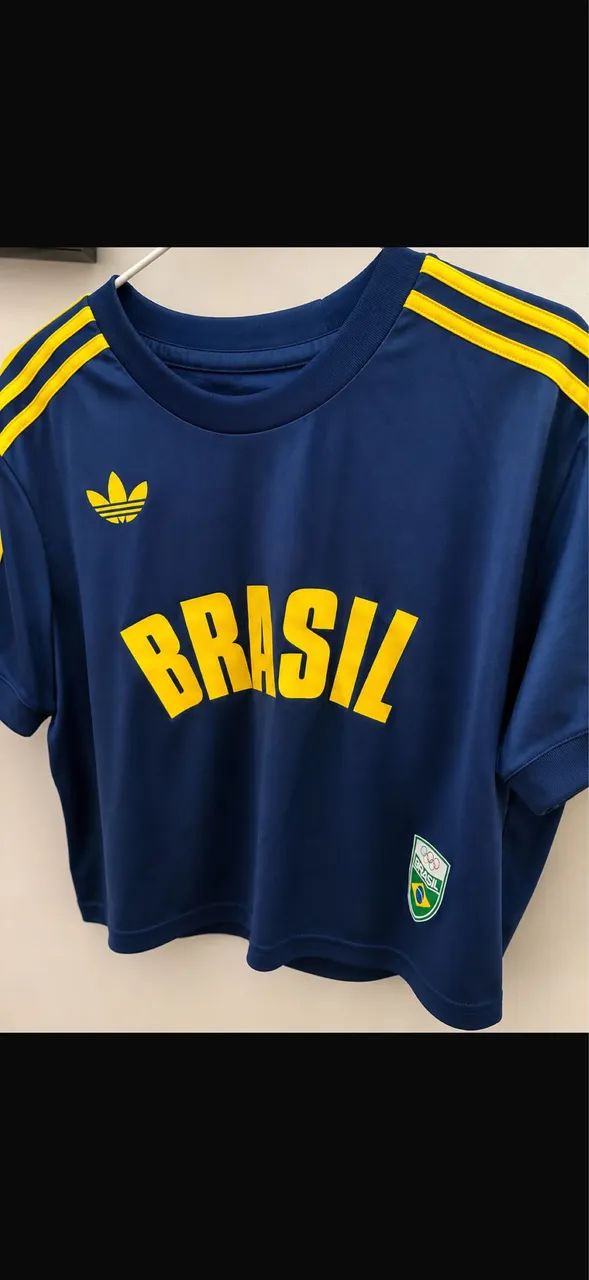CROPPED ADIDAS BRASIL AZUL ORIGINAL 
