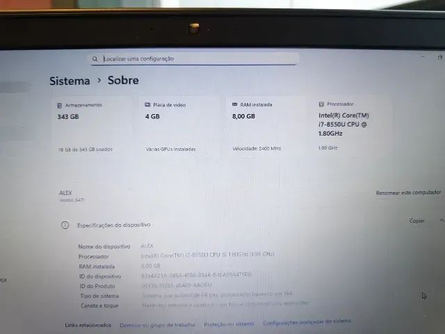 Notebook Dell Vostro Core i7 | 8GB | SSD | Video Dedicado 4GB - Foto 2