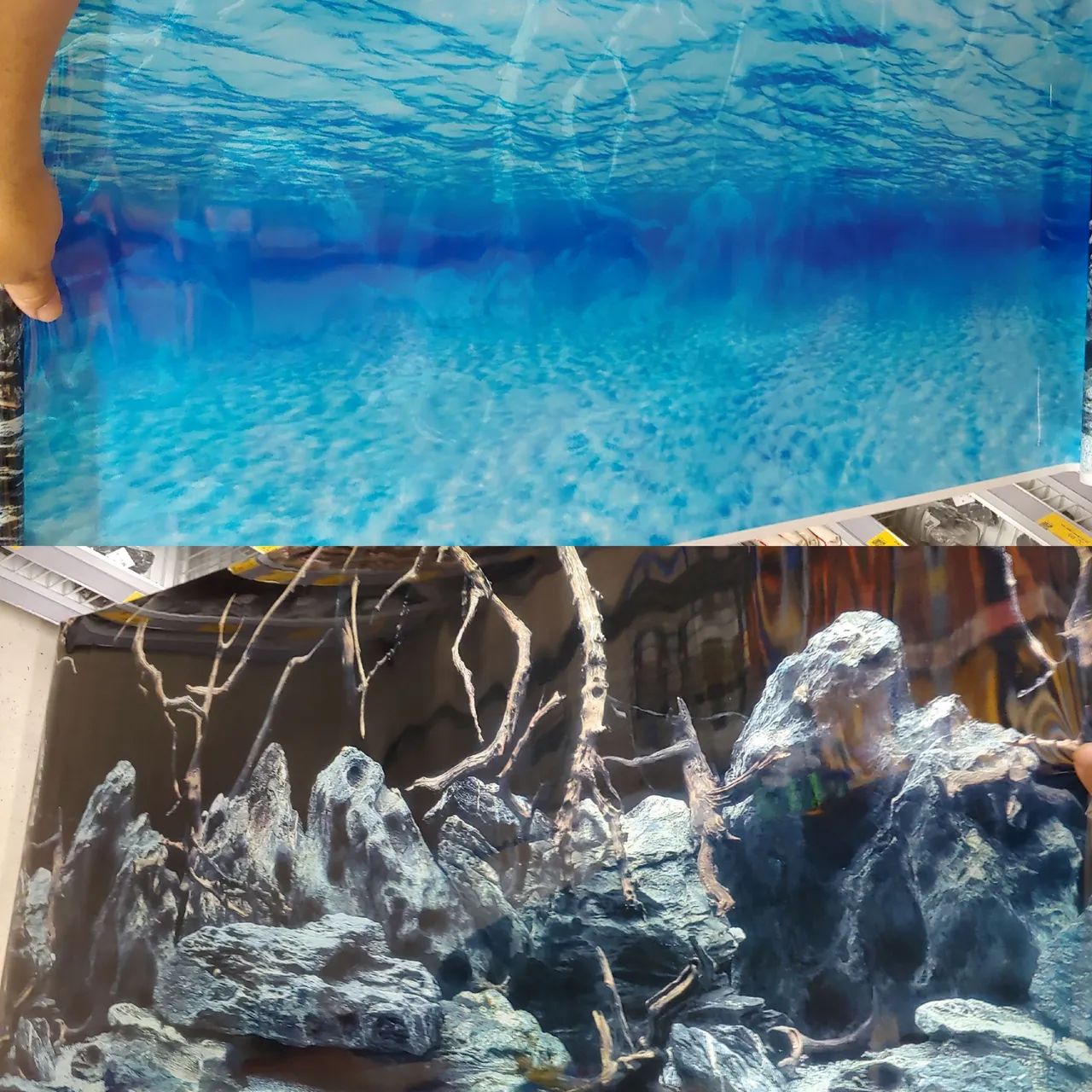 BACKGROUND PAINEL DUPLA FACE PARA FUNDO DE AQUÁRIOS 2M X 60CM NOVO  - Foto 3