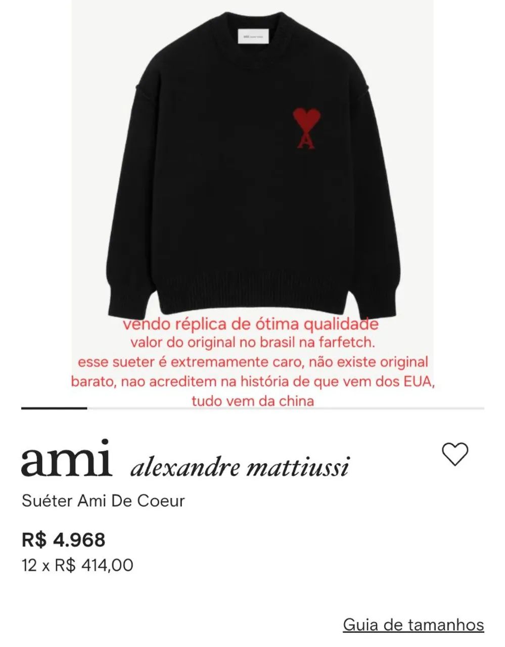 Sueter ami paris preto - Foto 5