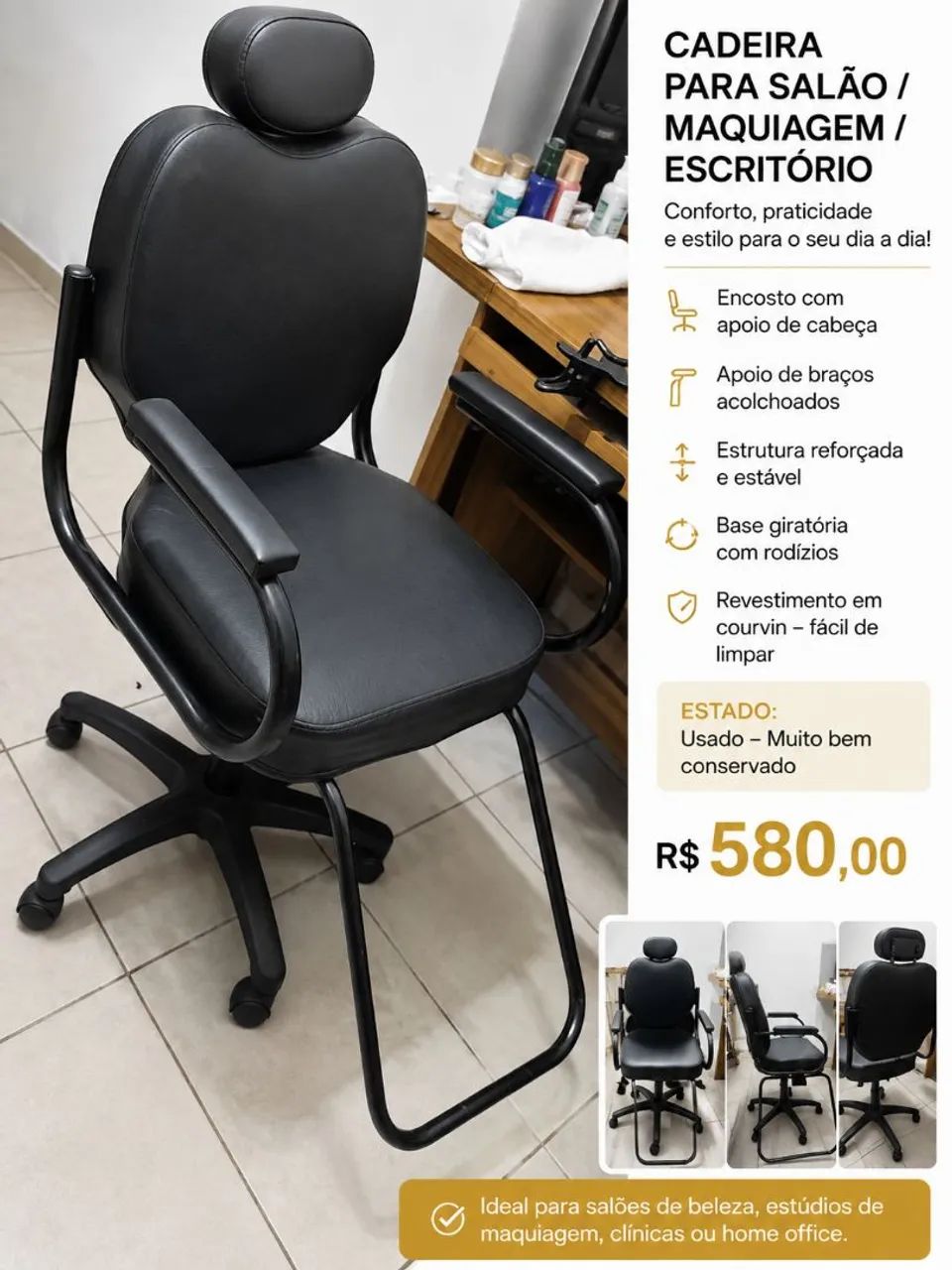 Cadeira barbeiro, cabeleireiro 