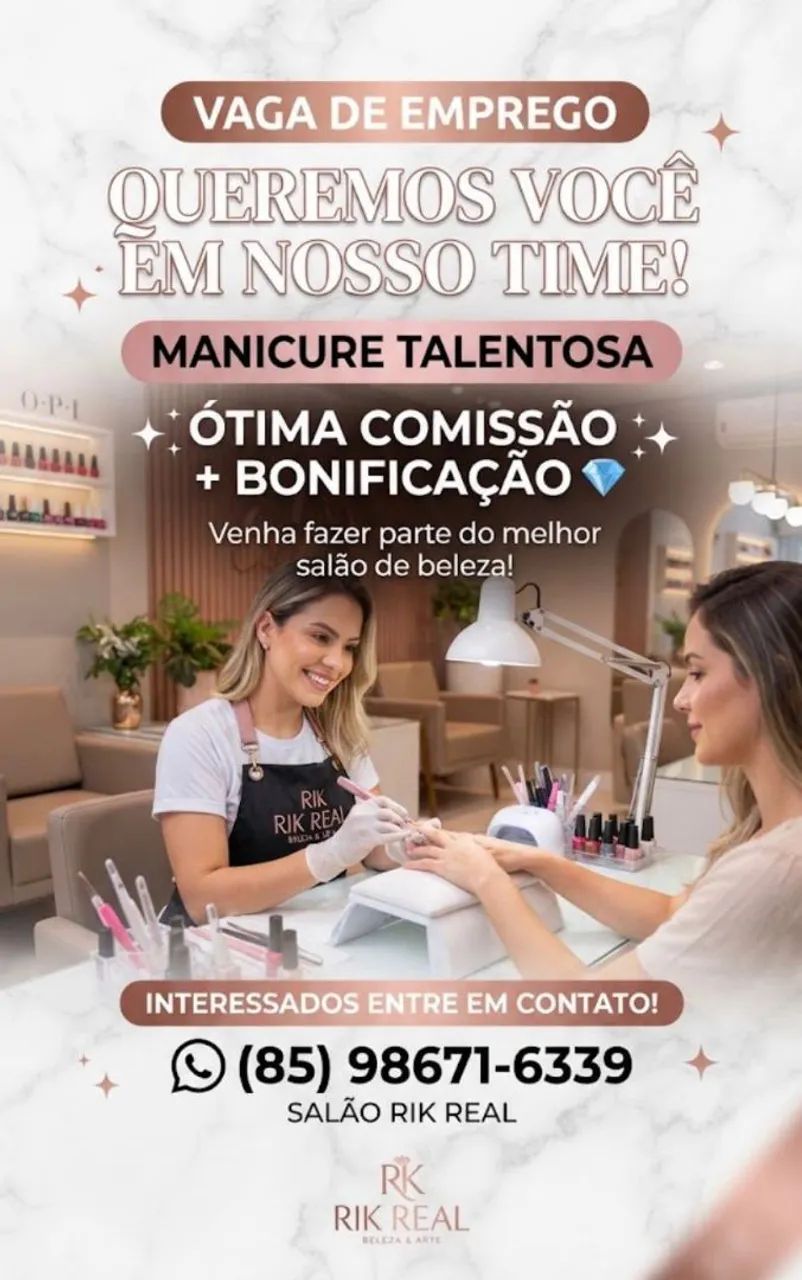 Contratamos manicure com urgência 