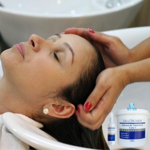 Máscara de Balde para lavatório de 1 Kg + Facilitador de Escova 120 ml Sallon Hair - Foto 2