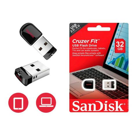 Pen Drive Cruzer Fit Sandisk 32gb Ultra Nano Mini Usb 2.0 3.0