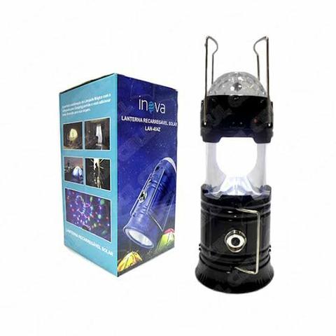 Lampião 3 em 1 Luminária Led Giratória Lanterna Recarregável
