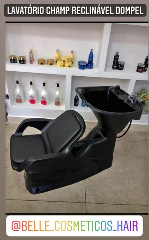 Lavatorio Champ Com Cuba Fixa Profissional Preto Dompel