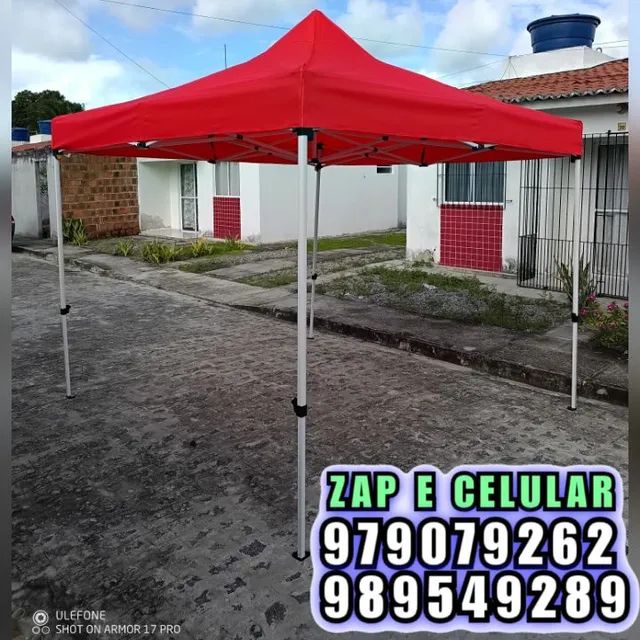 TENDA REFORÇADA 3X3M  EXTRA FORTE AZUL E VERMELHO