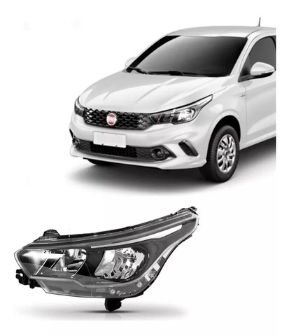 Farol Principal Fiat Argo Máscara Negra Ld Esquerdo - Magneti Marelli