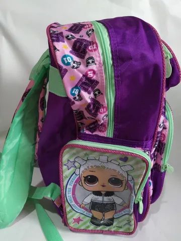 R$79,99 kit mochila infantil mochila escolar lol reforçada novo linda 40x36x15cm - Foto 6