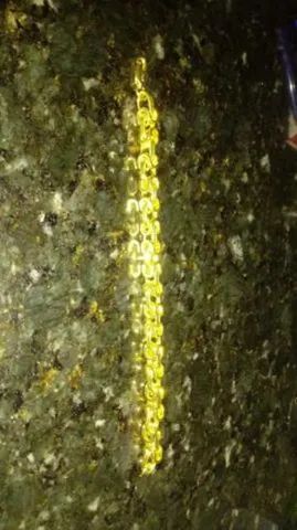 Pulseira banhada a Ouro , unisex 22cm - Foto 5
